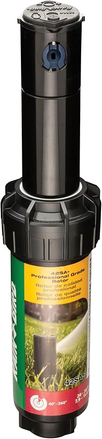 Rain Bird 42SA+ Simple Adjust Gear Drive Rotor, Adjustable 40° - 360° Pattern, 26' - 38' Spray Distance, Black
