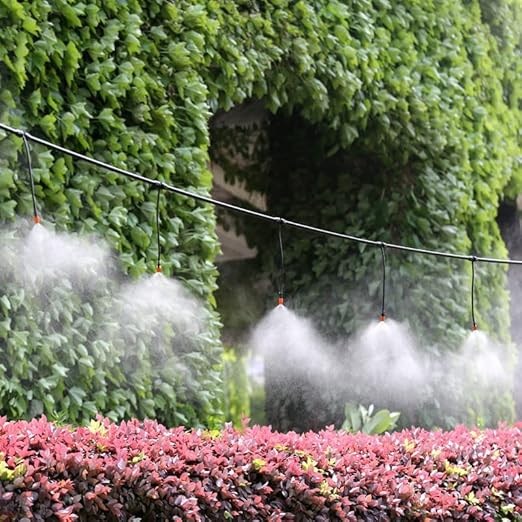 50 Pcs Drip Irrigation Spray Emitters, Adjustable Atomizing Nozzles,1/4 Inch Drip Irrigation Parts Sprayers Drippers for Garden Greenhouse Agricultural Irrigation Patio Misting