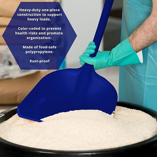 SPARTA 41077EC14 Plastic Sanitary Shovel, Food Safe Plastic Shovel For Commerical Kitchens, 14 Inches, Blue, (Pack of 3)