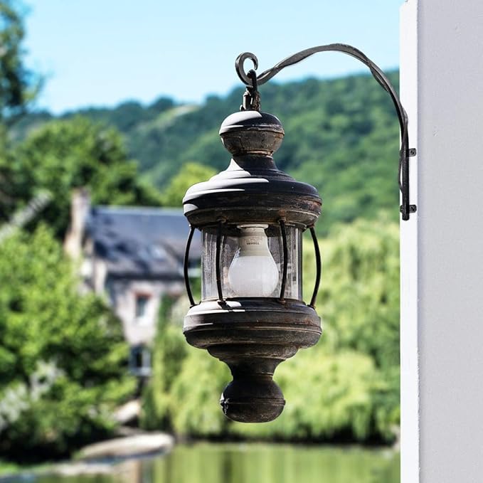 Heavy Duty Hanging Plant Bracket: Outdoor Hand-Forged Hanging Plant Bracket Hook - 16Inch Black Bird Feeder Bracket