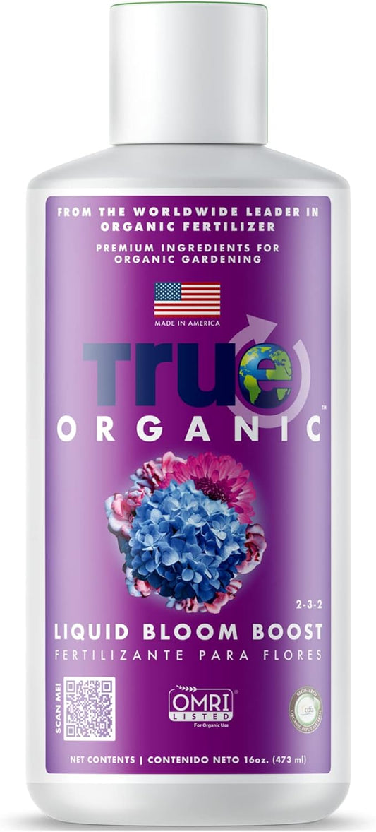 True Organic Liquid Bloom Boost – Organic Bud, Bloom & Blossom Fertilizer – 16 fl. oz. Bottle Covers 30 Sq. Ft.