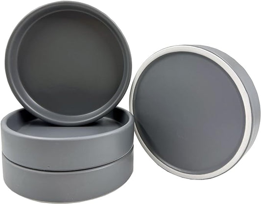 4 Pack Ceramic Plant Saucer Pot Tray 4 Inch, Planter Saucers 4 5 6 7 8 9 10 11 12 13 Inch for Indoors Outdoor, Durable Sturdy Flower Drainage drip Water Tray for Glazed Pots Base (4.7 Inch-Grey)