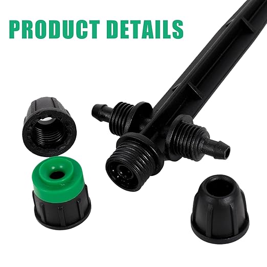 30pcs Drip Irrigation Emitters Sprayer for 1/4" Drip Irrigation Tubing Adjustable 360 Degree Water Flow Drippers on 6.5" Sturdy Stake with Lock Barbed Irrigation Drippers