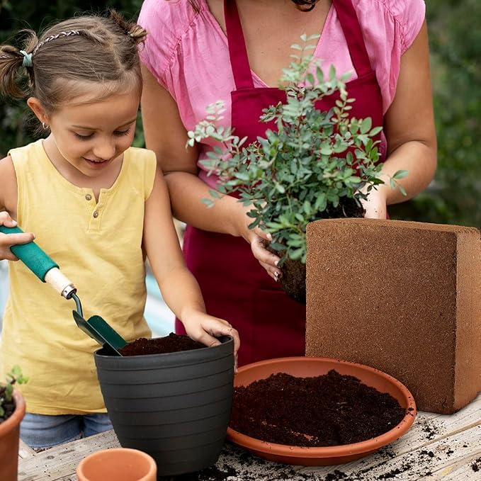UBICON Coco Coir Block - Organic Garden Soil for Indoor & Outdoor Gardens and Greenhouses; Each 11 Pound Block Gets About 20 Gallons, Excellent Aeration, Retains Water