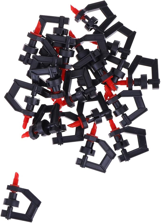 100Pcs G Type 360° Micro Rotary Tripod Nozzle Sprinklers Head Refractive Misting Irrigation Plant Rotating Refraction Sprinkler Atomizing Nozzle Lawn Watering Dripper System Garden Sprayer Atomizer