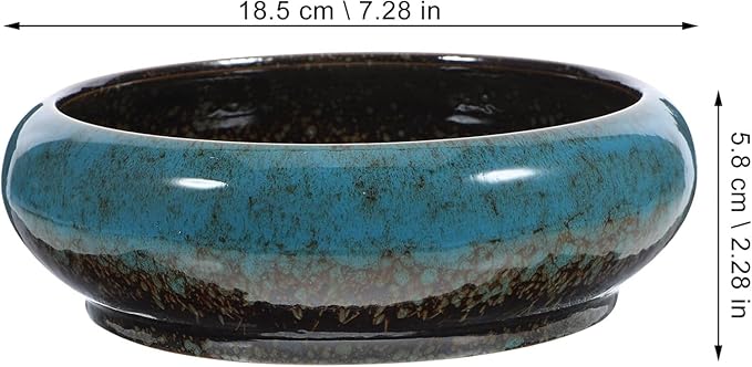 Happyyami Plant Pot Hydroponic Plant Succulent Pots Ceramic Round Decorative Bowl Hydroponic Water Lily Planter Pot for Flowers Succulent Table Centerpiece (Random Color) Indoor Plant Pots