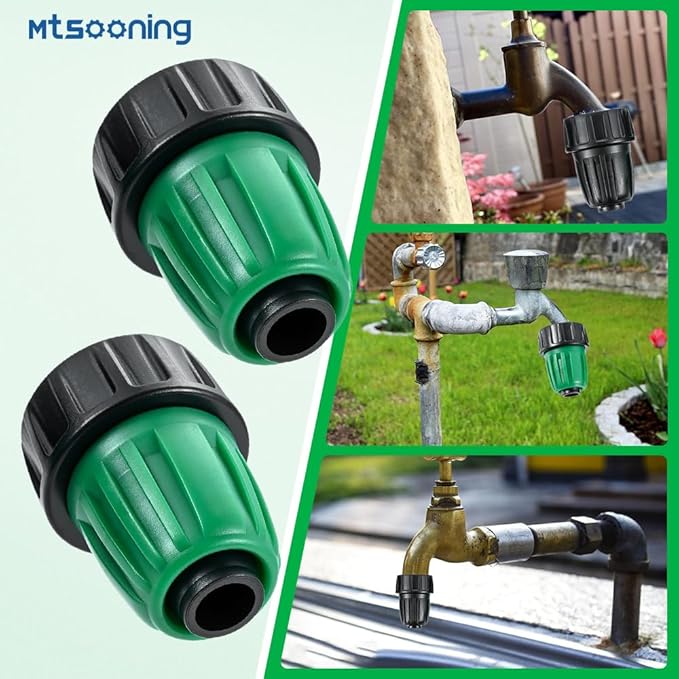 Mtsooning 12PCS 1/2" Drip Irrigation Tubing Faucet Adapter,Plastic 3/4" to 1/2" Garden Faucet Hose Connector,for Garden Hose Repair Drip Irrigation Parts