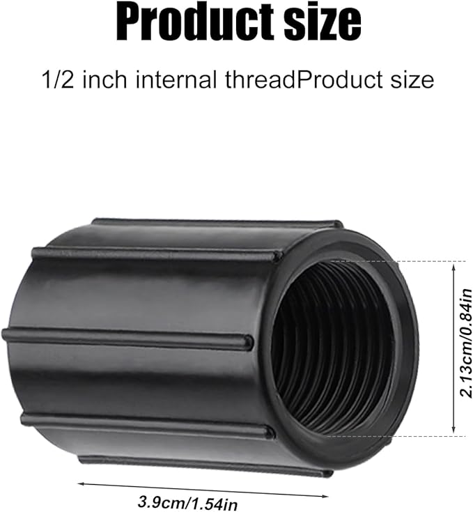 10pcs 1/2 Inch Female Threaded PVC NPT Connector, Double Female Thread Coupling Sprinkler Pipe Riser Adapter Irrigation System Accessories for Yard Lawn Garden
