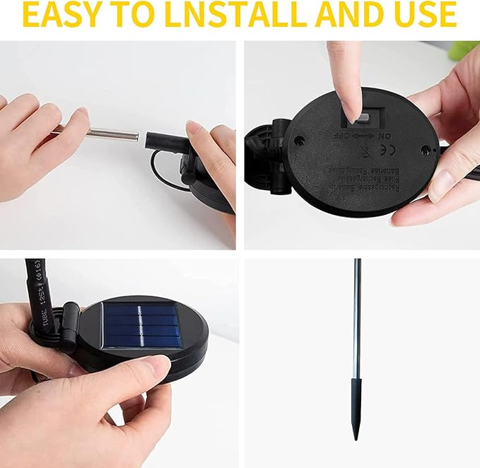 Aogist Solar Garden Lights Outdoor Waterproof,6 Packs 60 LED,Sway by Wind, Yard Patio Pathway Decoration, High Flexibility Iron Wire & Heavy Bulb Base,Warm White