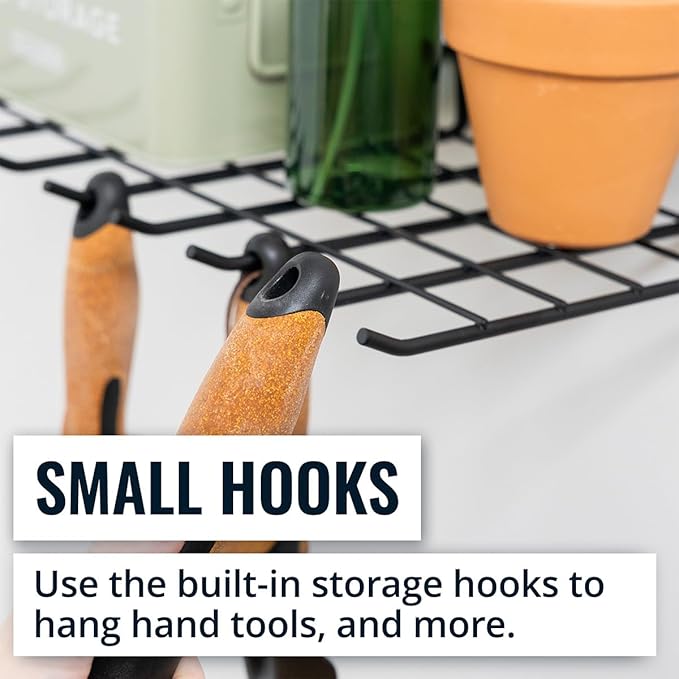 StoreYourBoard Gardening Hand Tools Organizer, Wall Mount Storage Shelf for Garden Scissors, Hand Pruners, Plant Shears, Tree Cutter, Gardening Shears, and Garden Supplies, Holds 40 lbs