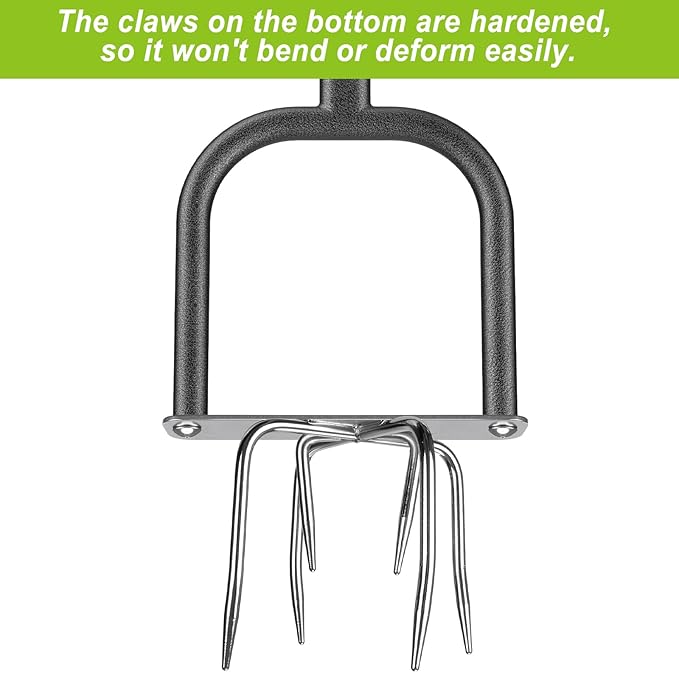 Dolibest Manual Twist Tiller, All-Steel Garden Claw Cultivator w/6 Stainless Steel Claws - Garden Claw Cultivator with Soft Rubber Grip, Hand Tiller Soil Ripper for Flower Box and Raised Bed