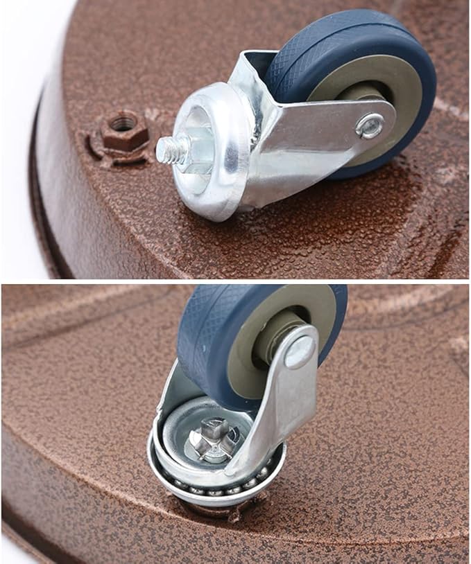 Artline 20" Round Plant Stand with Lockable Wheels, 480lb Heavy Duty for Indoor Outdoor, Large Rolling Dolly Planter Caddy on Casters to Carry Potted Flower Pot, Round Metal Tray NO Holes, Copper