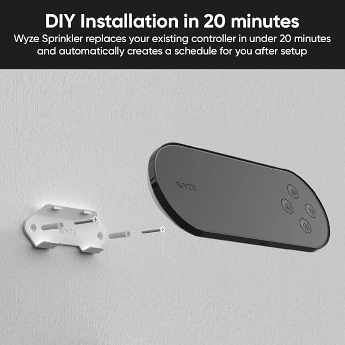 Wyze WSPRK1 Smart Controller, Smart Sprinkler Timer with EPA Watersense, 8-Zone WiFi (1 Year of Automatic Weather-Based Watering with Sprinkler Plus Included), Black