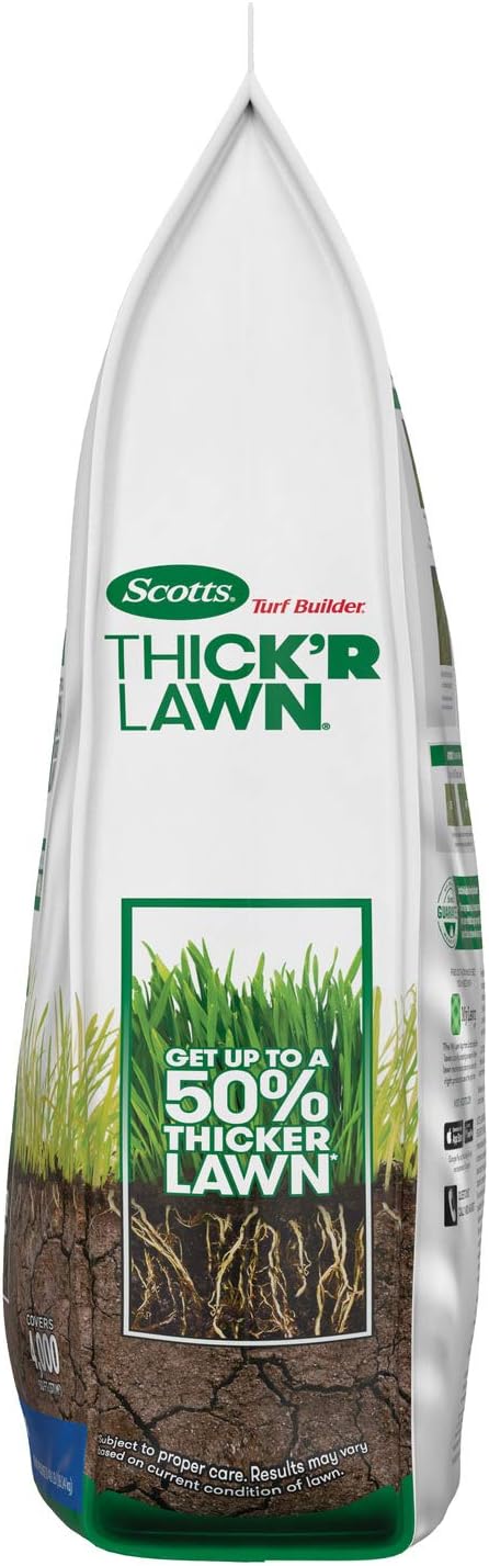 Scotts Turf Builder THICK'R LAWN Grass Seed, Fertilizer, and Soil Improver for Sun & Shade, 4,000 sq. ft., 40 lbs.