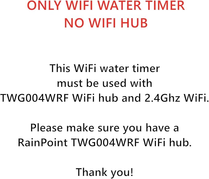 RAINPOINT WiFi Water Timer,Smart Sprinkler Timer Hose Timer,Smart Sprinkler System Valve, APP & Voice Control, Weather-Based Automatic Rain Delay, Brass Inlet & Outlet(No WiFi Hub)