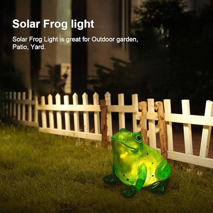 Solar Frog Lights Deck Decorative Lighting Statue Lawn Patio Backyard Outdoor Garden Decoration Housewarming Gift