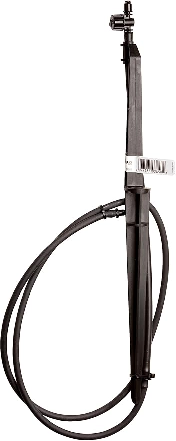 Rain Bird MSSTKTQ1S Drip Irrigation Micro-Spray on Adjustable Height Staked Riser with 1/4" Tubing and Barbed Coupler, 90° Quarter Circle Pattern, 0 - 10' Spray Distance Black