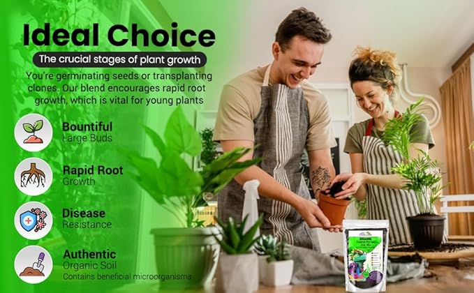 Organic Seed Starter Soil – Seed Starting Mix with Mycorrhizal Fungi – Natural Root Stimulator – Potting Soil for Vegetables and Herbs (1 Quart)