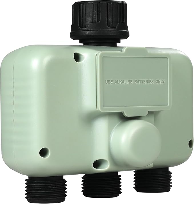VEVOR Water Timer, 3 Outlets, Hose Watering Sprinkler Timer, with 3 Independent Watering Zone LCD Display Rain Delay Mode Manual Mode 360° Brass Inlet Metal Filter, IPX6 Waterproof for Yard Watering