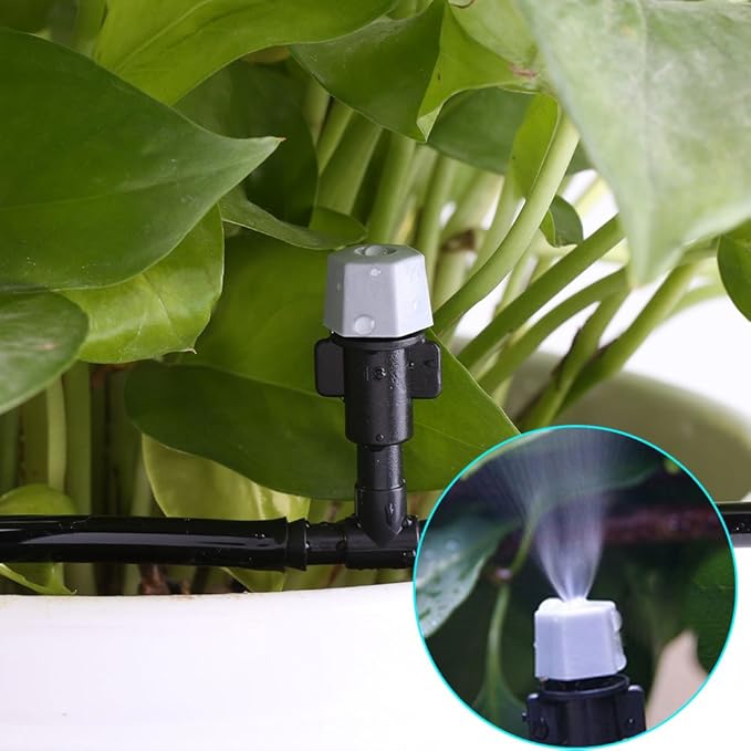 Drip Watering Kit Automatic Cooling System Hose Sprinkler Nozzle Garden Backyard Patio Micro Irrigation Set (10M)