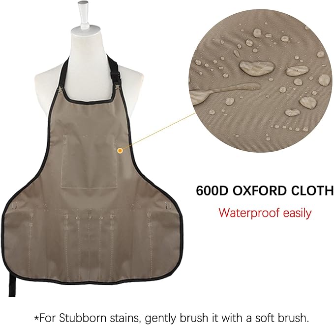 PATILWON Gardening Apron with Large Pockets for Women, 14 Pockets Waterproof Tool Apron, Work Apron Heavy Duty, Size M to XL