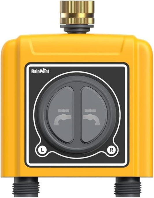 RAINPOINT WiFi Sprinkler Timer 2 Zone, Smart Water Hose Timer 2 Outlet - Timer Only, Without WiFi Hub, Must Use with 2.4Ghz WiFi and TWG004WRF WiFi Hub (Lot Number After 202108)