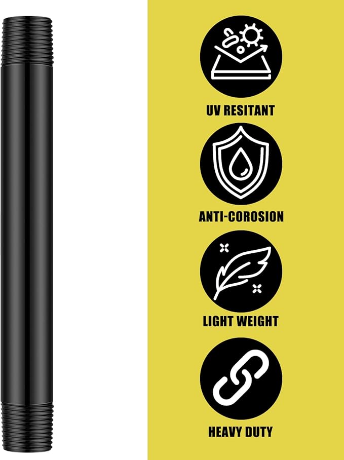 Yaomiao 5 Pcs Sprinkler Head Pipe Riser Extension 1/2 Inch MPT PVC Double Male Pipe Thread Sprinkler Riser for Lawn Irrigation System Automatic Irrigation Connector Raised Pipe (6 Inch)