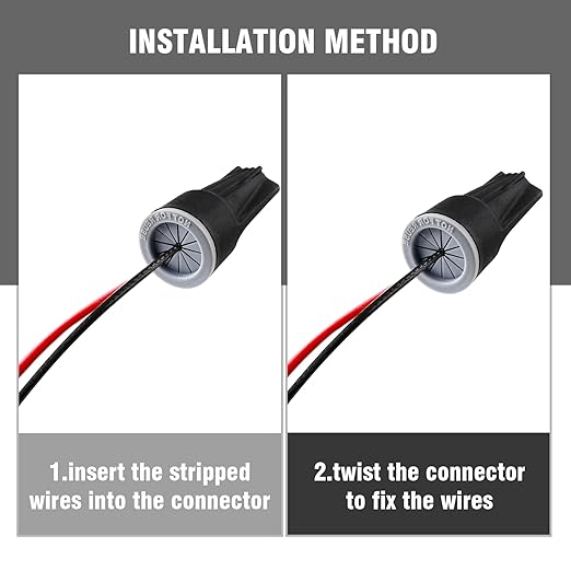 Litoexpe 50 Pieces Waterproof Wire Connectors, Medium Waterproof Wire Nuts Black Direct Burial Wire Nuts for Outdoor Landscape Lighting, Irrigation Valves, 1-3/8 x 11/16 Inch