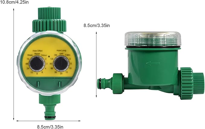Automatic Irrigation Timer, Green ABS Multi Function Two Dial Automatic Electronic Watering Timer Garden Irrigation Controller for Roof Garden Balcony Villa Garden Outdoor Automatic Sprinkler System