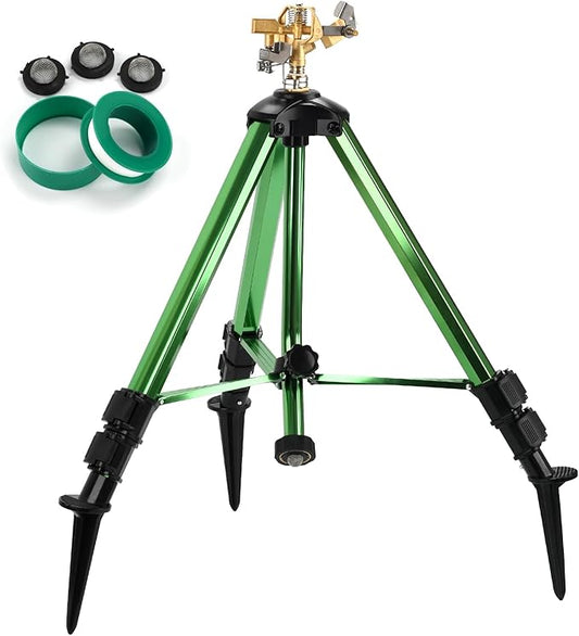Tripod Sprinkler,Garden Sprinkler,360 Degree Rotating Irrigation Yard Sprinkler,Adjustable Height,for Lawn/Yard/Garden