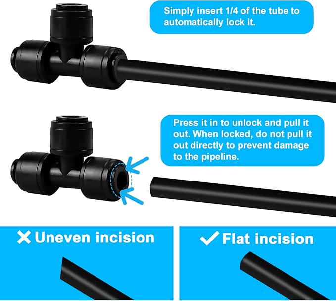 1/4" Quick Connector Drip Tube Irrigation, 30 PCS Drip Irrigation Tee Connectors for 1/4 Inch Irrigation Tubing for Sprinkler or Drip Irrigation System