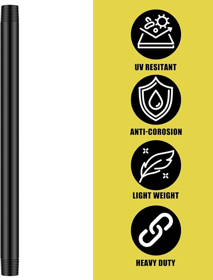 Yaomiao 5 Pcs Sprinkler Head Pipe Riser Extension 1/2 Inch MPT PVC Double Male Pipe Thread Sprinkler Riser for Lawn Irrigation System Automatic Irrigation Connector Raised Pipe (12 Inch)