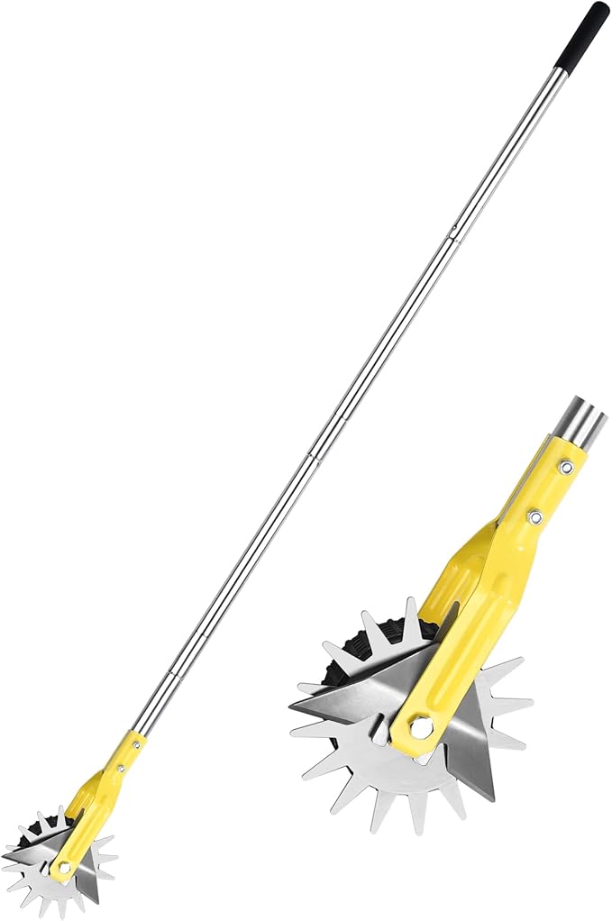 Wheel Rotary Edger, Adjustable Length Lawn Edger, Stainless Steel Edger Lawn Tool, Lawn Tool for Manual Edger, Rotary Edger for Sidewalks, Gardens, Driveways and Flower Bed Edging