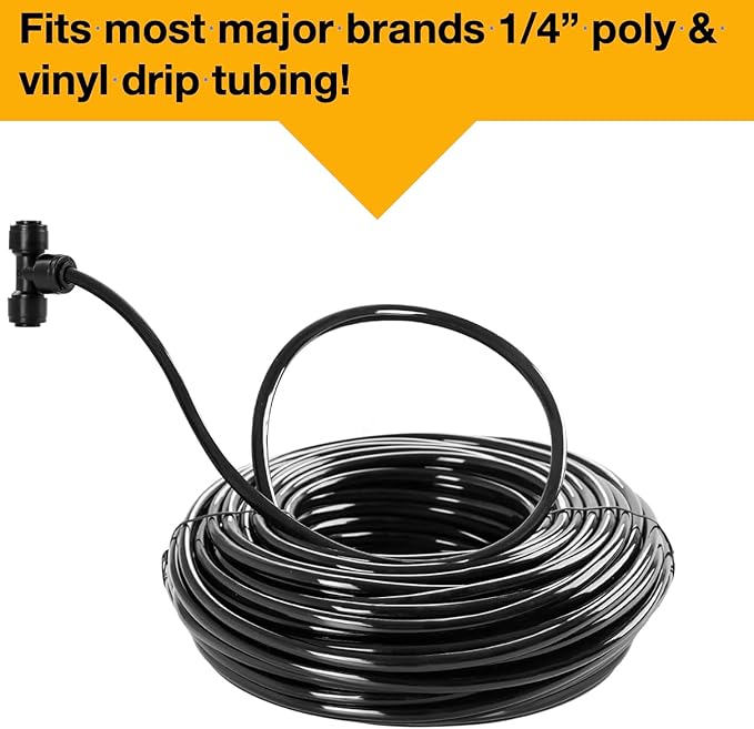 20 Pack Quick-Connect 1/4" Drip Irrigation Tee Connectors, New Elbow Coupling Fittings for 1/4 Inch Irrigation Tubing, Drip Kit (Elbow - 20 Pack)