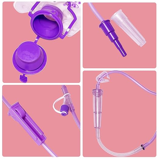 Water Drip Bags,1200ml Nutrition Bag Fluid Dripper Supply with Large Bore & Tube for Plants, 3 Pcs