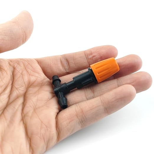 GXXMEI 80PCS/Set Micro Spray Adjustable Flow Irrigation Drippers, 1/4 Inch Garden Adjustable Sprinkler drip Irrigation Mister Heads with 3 Tee Irrigation Misting Drip Kit (40Pairs)