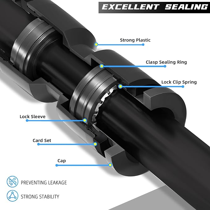 5 Pack Quick Connect 1/4" Drip Irrigation Shut Off Valve, Universal Drip Irrigation Tubing Coupling Valve, Leak Free Connector Locking Fitting for Sprinkler or Drip Irrigation System