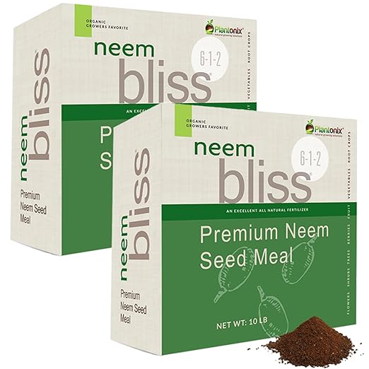 Neem Bliss (20lbs) - Organic Neem Meal Fertilizer for Plants - OMRI-Listed Neem Cake - Neem Seed Meal for Plants - Neem Fertilizer for Plants - Organic Fertilizer for Plants, Lawns, & Gardening