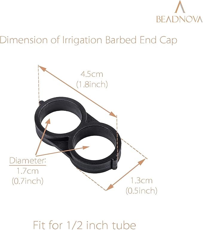 BEADNOVA Drip Irrigation Connectors 30 Pcs 1/2 Inch Barbed Connector Drip Line Plugs End Caps Irrigation Connectors for 1/2 Inch Drip Tubing Water Tubing Gardening Irrigation Supplies (30pcs)