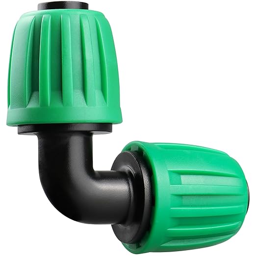 Drip Irrigation 1/2" Elbow Fittings：1/2 Inch Drip Line Lock Barbed 90 Degree Elbow Connectors for 1/2 Drip Irrigation Tubing (1/2" ID x 0.640" OD) Anti-Drop Drip Irrigation Parts (12 Pieces)