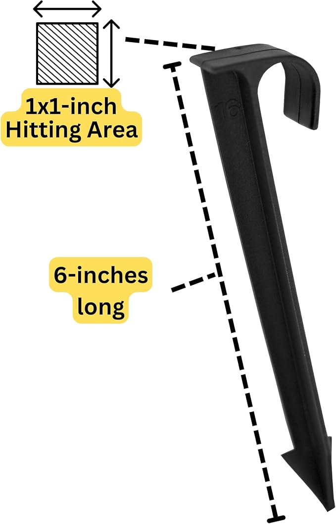 1/2-Inch Irrigation Tubing Hold-Down Anchor Stakes, 1 x 6-Inch, 32-Pack for Garden Ground Securing Hoses