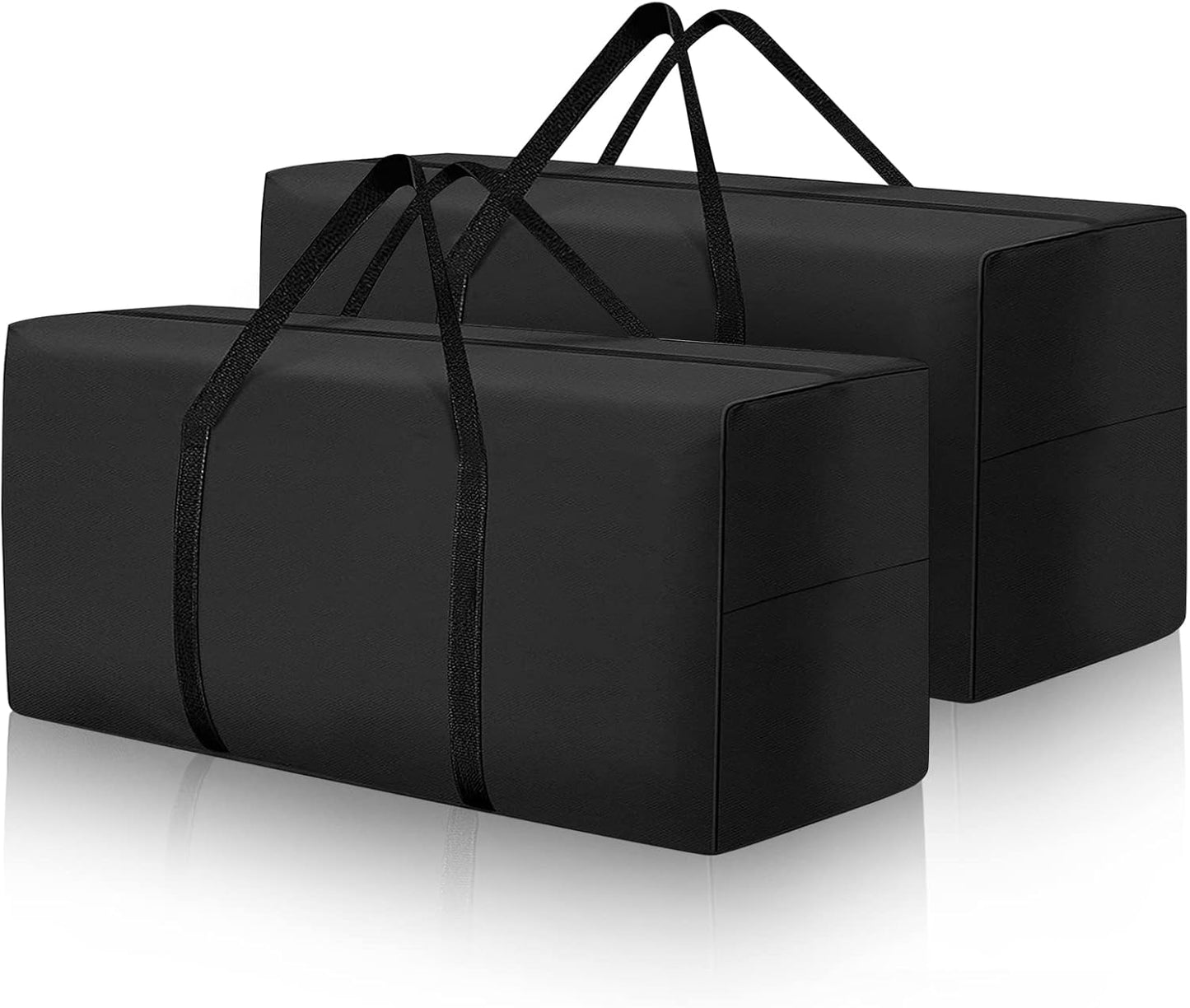 177 Gallon Outdoor Cushion Storage Bag 68 inch Extra Large Patio Furniture Cushion Storage Bag Waterproof Garden Cushion Storage Covers with Zipper and Handles Black (2 Pack, 68"L x 30"W x 20"H)