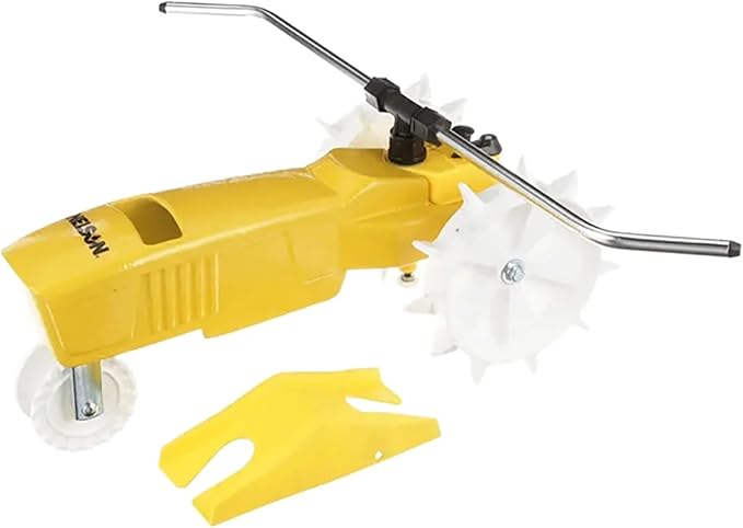 Nelson Rain Train Traveling Sprinkler for Yard, Heavy Duty Rotating Lawn Sprinkler with Large Area Coverage, Yellow