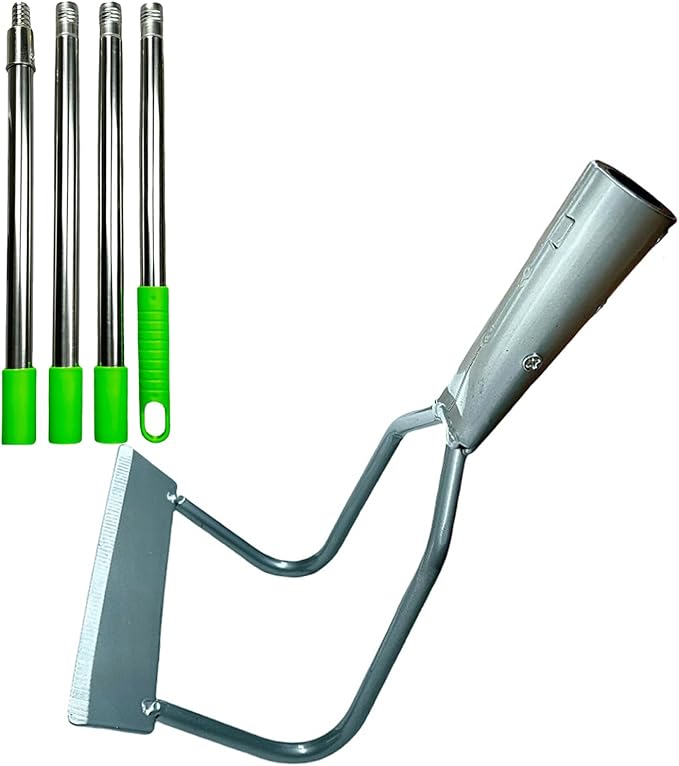 Durable Garden Hoe - Hollow Garden Hoe with Adjustable Long Handle Heavy Duty Tool for Weeding, Digging, and Transplanting - Ideal for Gardening and Agriculture