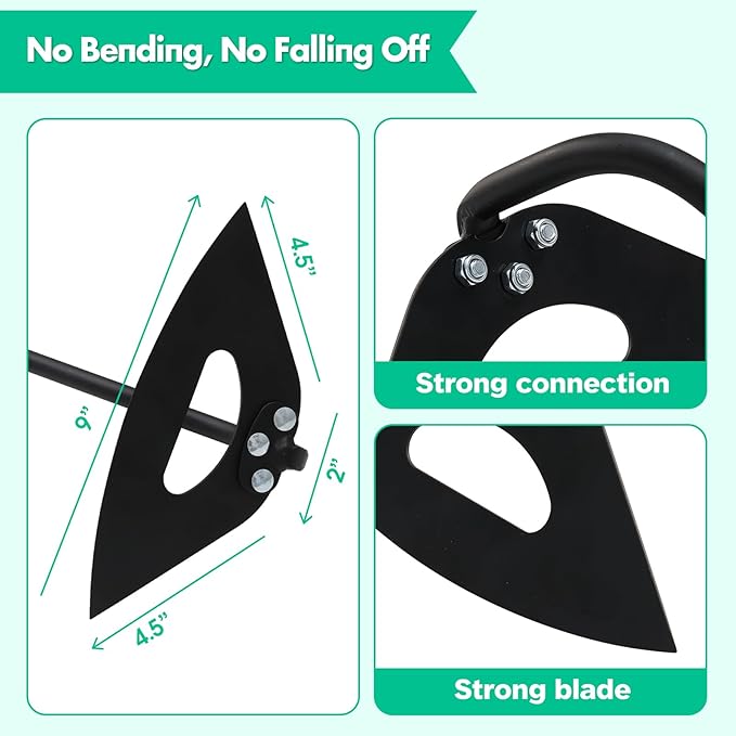 Hardened Hollow Hoe with Long Handle - 85 Inch -Heavy Duty Garden Hoes for Weeding Loosening Soil Digging Planting Ridging, Handy Hoe Garden Tool