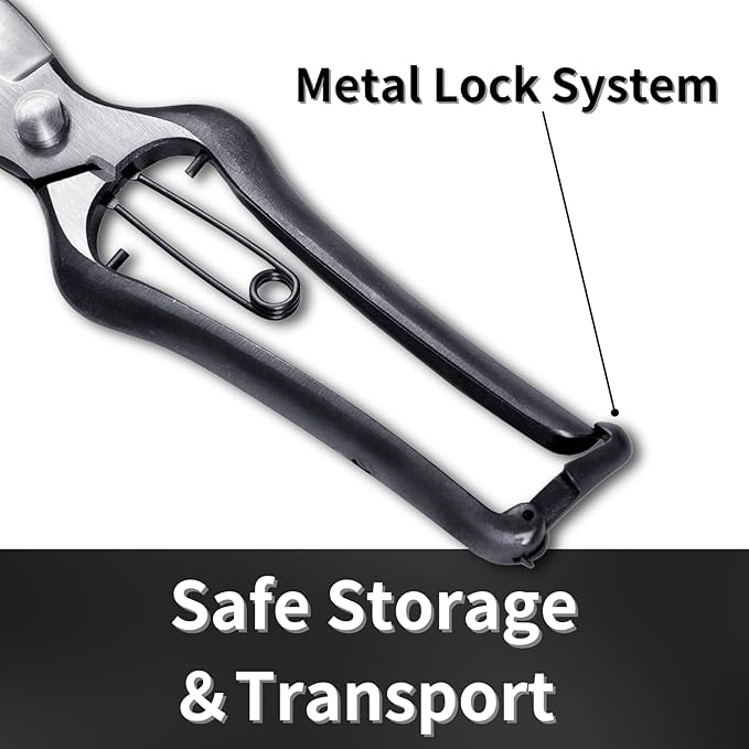 Japanese Pruning Shears for Gardening 9”, Professional Heavy Duty Bypass Pruners, Hand Forged Japanese Carbon Steel Blade, Spring Loaded Handle, Made in Japan