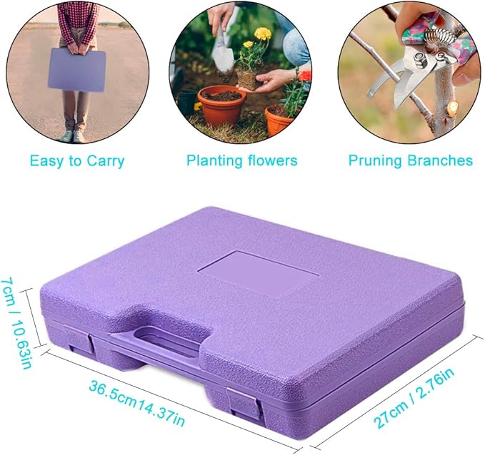 Jhua Garden Tool Set, 10 Pieces Gardening Tools Kit with Purple Flower Print, Ergonomic Handle Trowel Rake Weeder Pruner Shears Sprayer, Garden Hand Tools with Carrying Case Gardening Gifts for Women