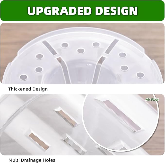 TRUEDAYS Orchid Pot - 9 Pack 4/5/6 Inch Clear Plastic Orchid Plant Pots with Drainage Holes for Indoor Outdoor Live Plants for Repotting