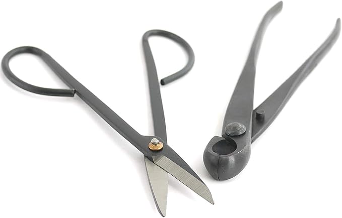 BambooMN Bonsai Basics Set - 8" Knob Cutter and 7.2" Trimming Shear - 1 Set