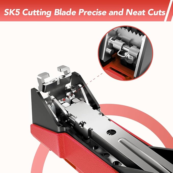 Plant Tying Machine, Lightweight Plant Tape Gun to Tie Up Vine, Plant Tying Tape Tool for Gardeners Farmers, Garden Tape Gun with 10000pcs Staples, 20 Rolls Tape, 1 SK5 Blade, 1 Gloves (Red)